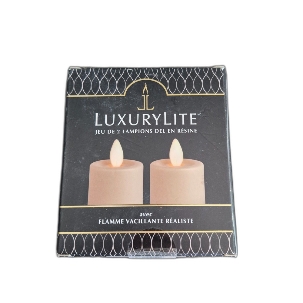 Ganz LuxuryLite LED Flameless Moving Flame Pillar Candle Ivory Cream